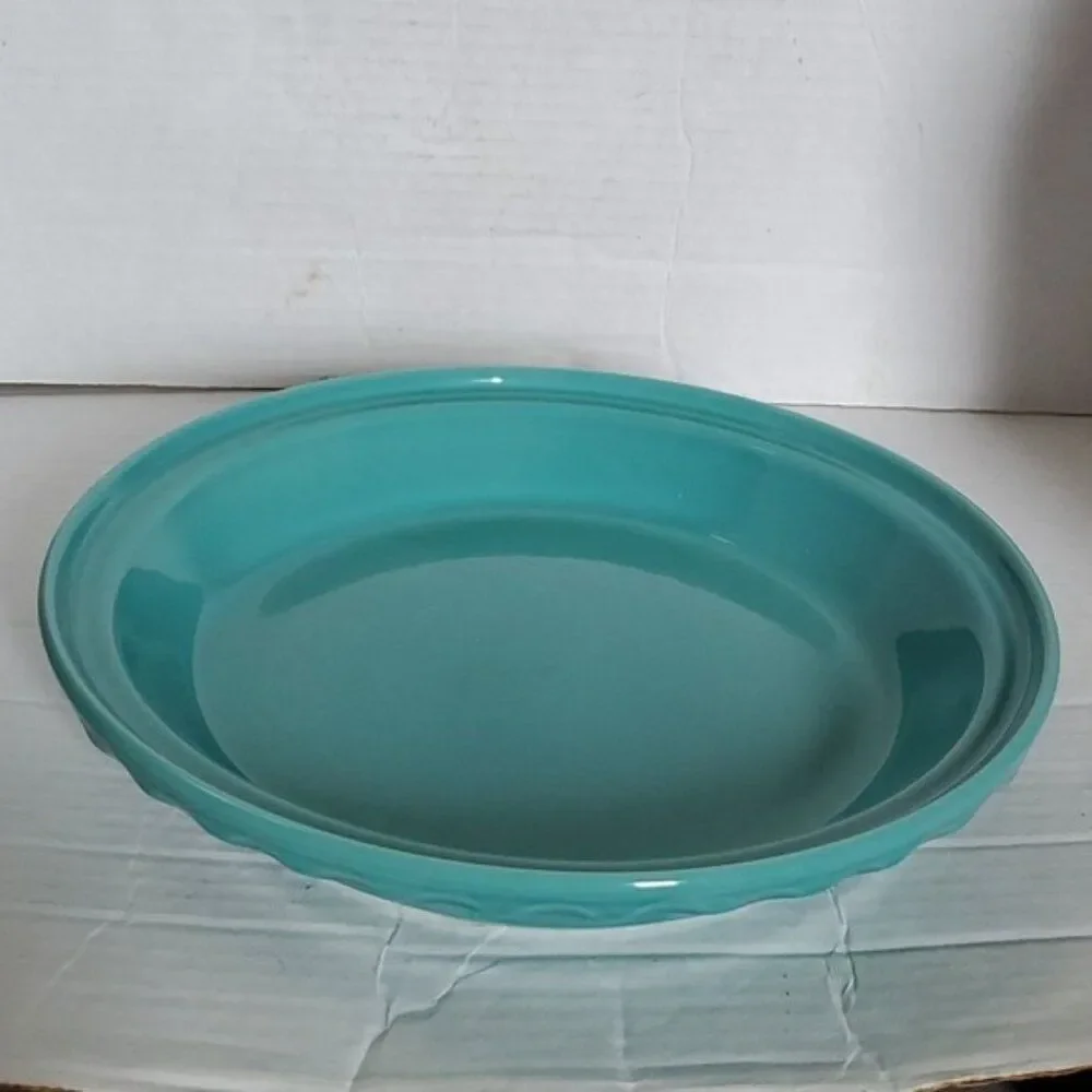 Fiestaware FIESTA Pie Plate Deep Dish Baking Bake Bakeware Baker Teal CERAMIC